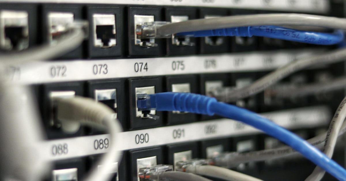 Network cables and connections — SMTP protocol concept